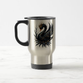 Caneca Térmica O Cisne Obsidiana da Graça ao Luar. No crepúsculo