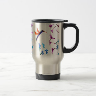 Caneca Térmica O colibri da arte do pássaro floresce floral
