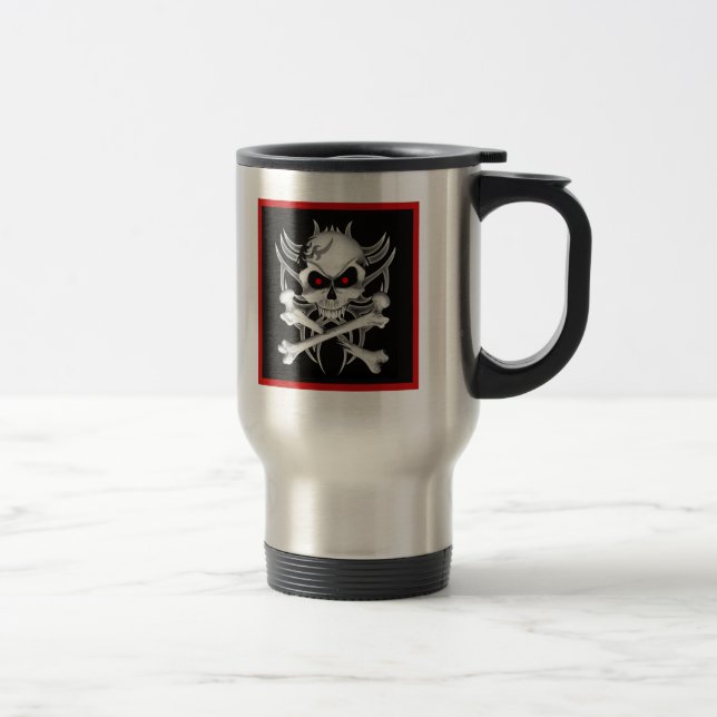 Caneca Térmica O crânio e os Crossbones da morte (Direita)
