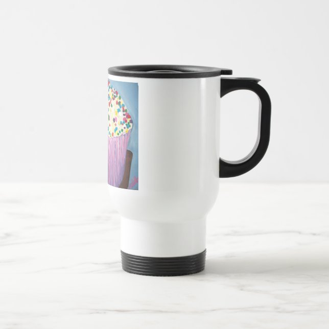 Caneca Térmica O cupcake da baunilha com polvilha a arte (Direita)