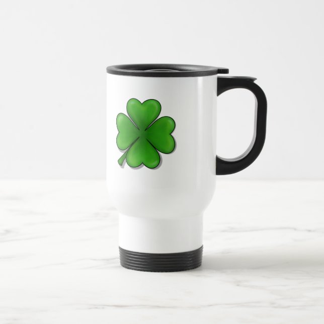Caneca Térmica O dia de St Patrick, trevo de quatro folhas (Direita)