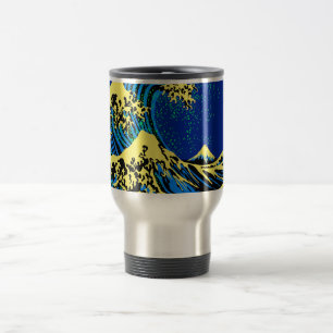 Caneca Térmica O Excelente Hokusai Wave em estilo de arte Pop