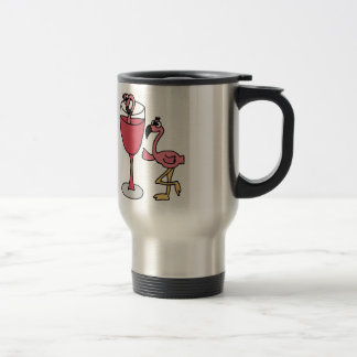 Caneca Térmica O flamingo cor-de-rosa cora dentro vidro de vinho