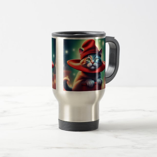 Caneca Térmica o gato mago (Frente Esquerda)