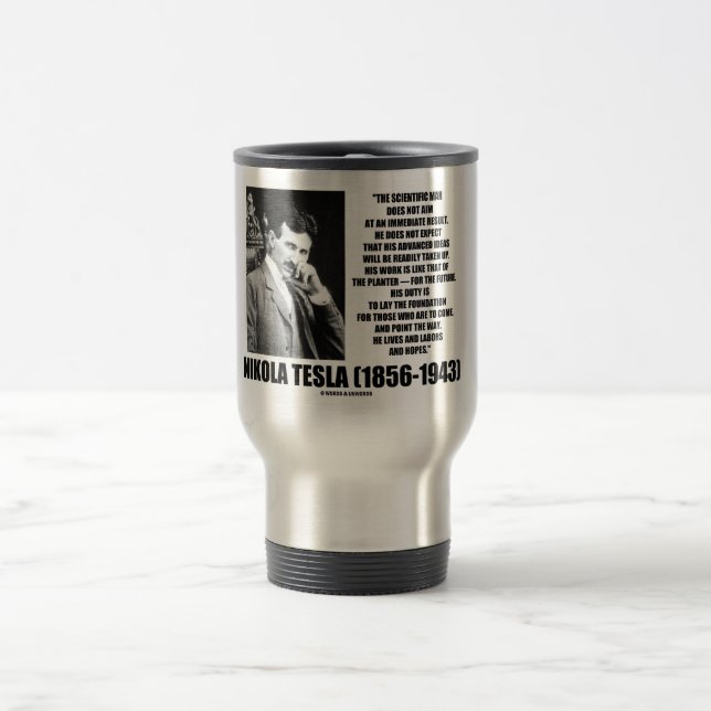 Caneca Térmica O homem científico de Nikola Tesla não aponta (Centro)