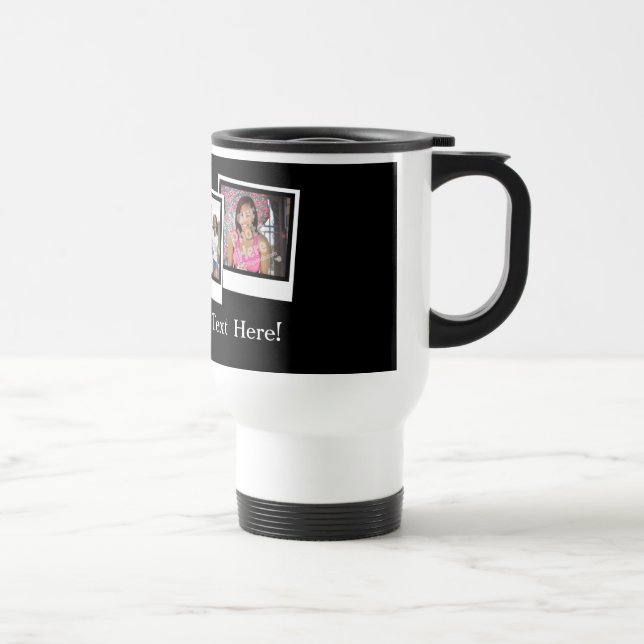 Caneca Térmica O instantâneo 3-Photo personalizado molda a cor (Direita)