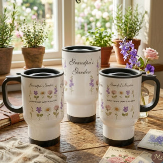 Caneca Térmica O Jardim do Vovô com 5 Flores de Nascimento