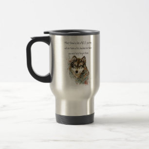 Caneca Térmica O melhor amigo, Lobo de Cotação Inspiracional, C