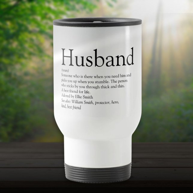Caneca Térmica O melhor divertimento de definição de marido de se (World's Best Ever Husband Definition Fun Travel Mug)