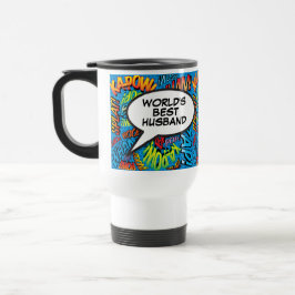 Caneca Térmica O melhor marido divertido moderno em banda desenha