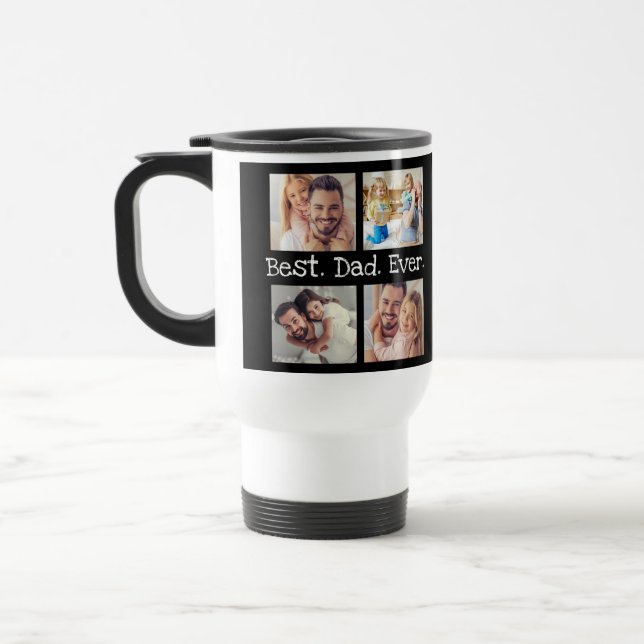 Caneca Térmica O Melhor Pai De 4 Fotografias, Diversão De Colagem (Esquerda)