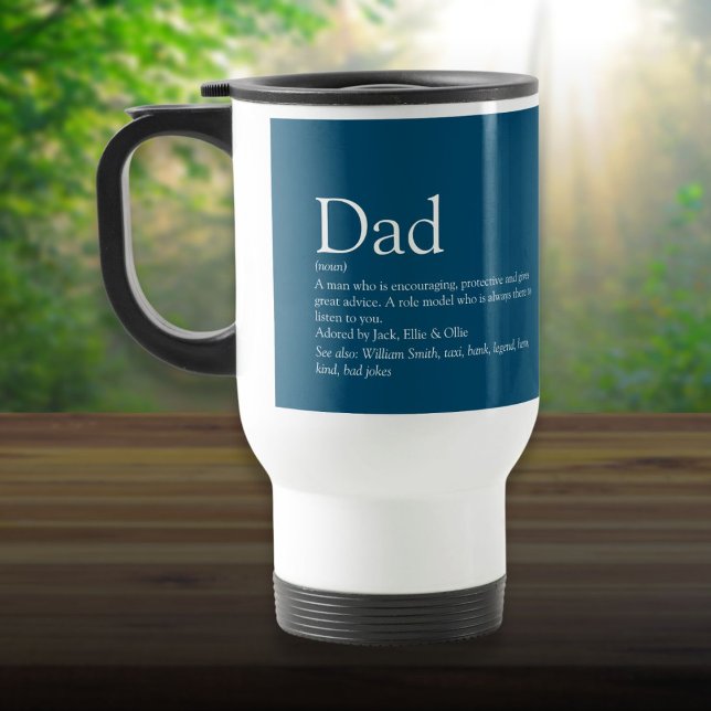 Caneca Térmica O melhor Pai do mundo a defini-lo azul (World's Best Ever Dad Daddy Father Definition Blue Travel Mug)