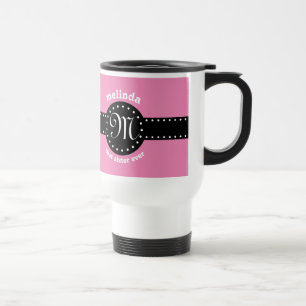 Caneca Térmica O melhor ROSA A05B1 do monograma das bolinhas da
