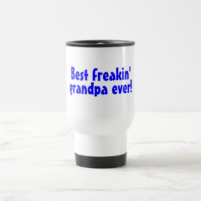 Caneca Térmica O melhor vovô de Freakin sempre azul (Centro)
