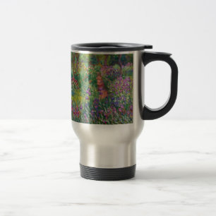 Caneca Térmica o monet floresce o vintage -íris-jardim-em-giverny
