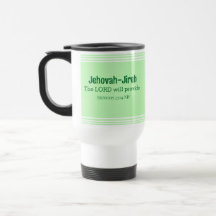 Caneca Térmica O Senhor Irá Proporcionar Bíblia Verso Verde