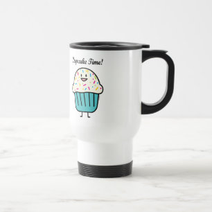 Caneca Térmica O tempo do cupcake com polvilha o fundente doce da