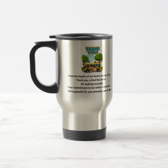 Caneca Térmica Obrigado, Motorista de Ônibus Escolar. (Esquerda)