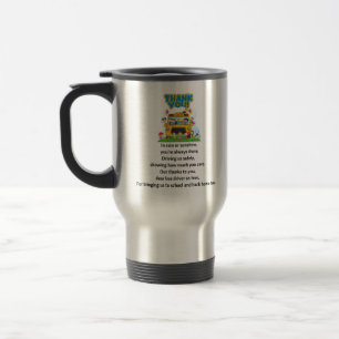 Caneca Térmica Obrigado, Motorista de Ônibus Escolar.