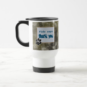 Caneca Térmica Obrigado Pet Sitter Black Paw Obrigado Cuidados An