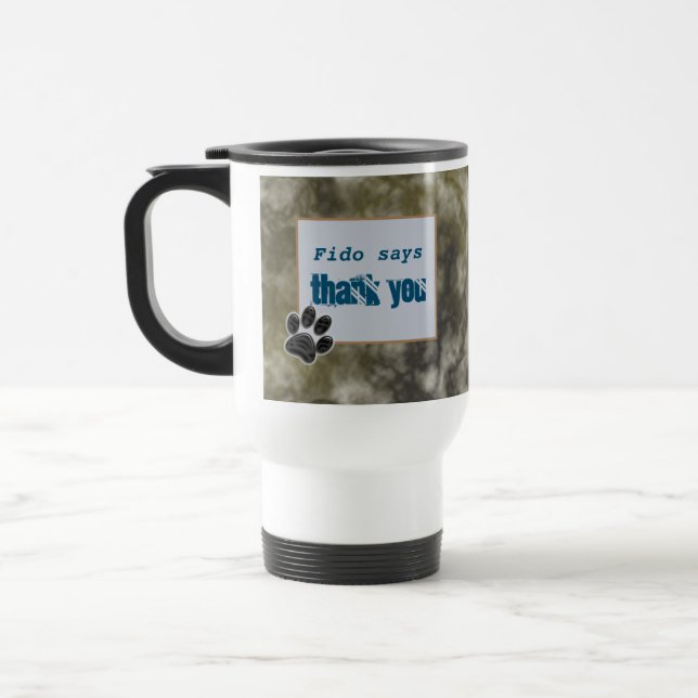 Caneca Térmica Obrigado Pet Sitter Black Paw Obrigado Cuidados An (Esquerda)