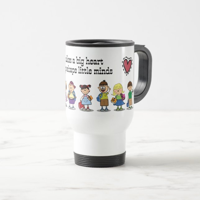 Caneca Térmica Obrigado, Professor. Crianças e ofertas de cotas (Frente Esquerda)