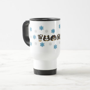 Caneca Térmica Obrigados Obrigado Penguin Winter Snowflake Holida