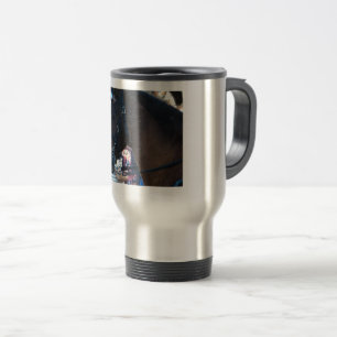 Caneca Térmica Óculos de visto do Cavalo Árabe castanho escuro