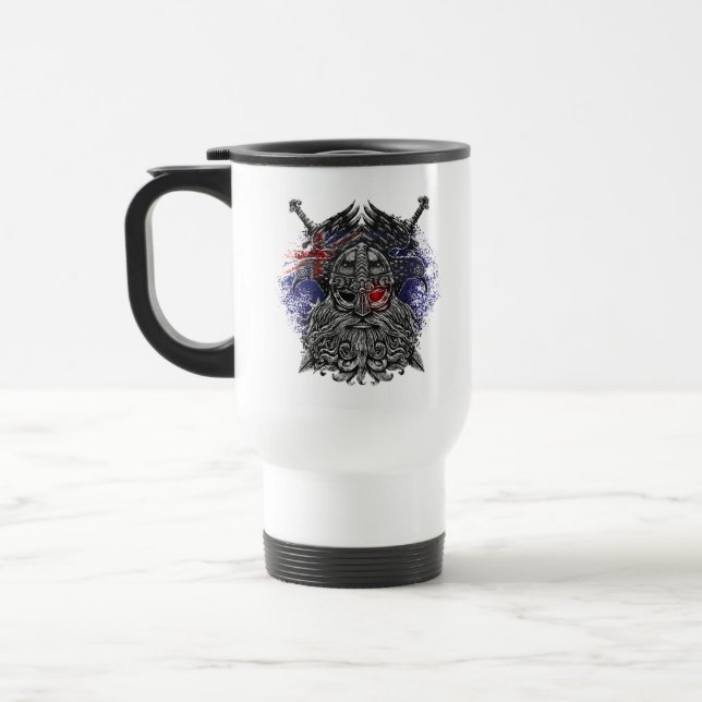 Caneca Térmica Odin ravens espadas viking Mythology bandeira da A (Esquerda)