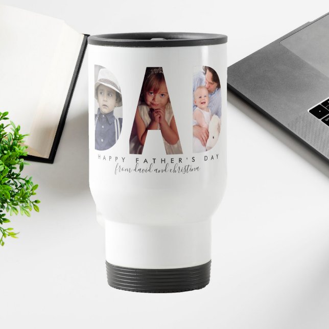 Caneca Térmica Oferta de Pai de Colagem de Fotografias Personaliz (BEST DAD EVER GIFT )