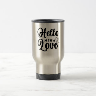 Caneca Térmica Olá, Amor, Bonita Gata, Coração