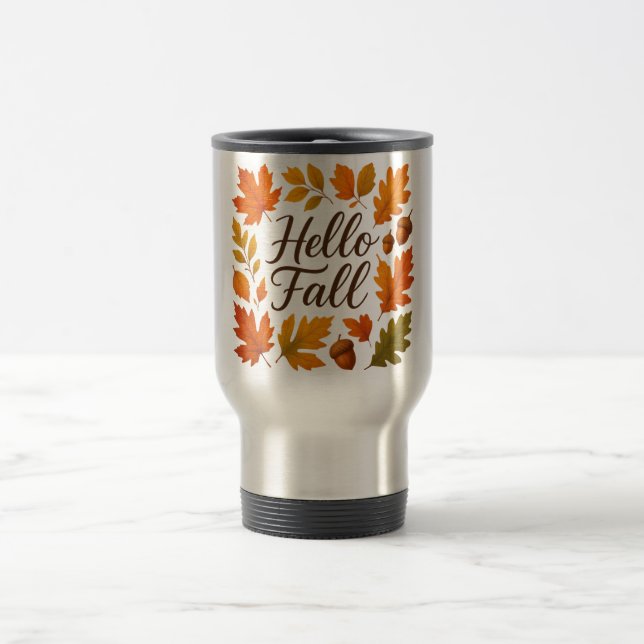 Caneca Térmica Olá Folhas e bolotas (Centro)
