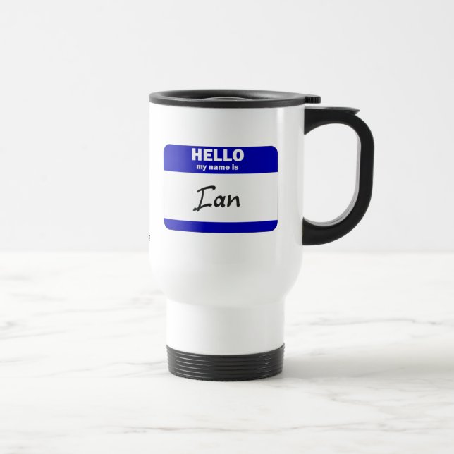 Caneca Térmica Olá! meu nome é Ian (azul) (Direita)