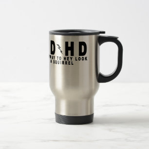Caneca Térmica Olhar da estrada de ACDC ADHD Hey um esquilo! T
