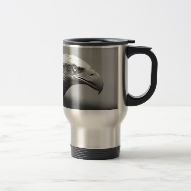 Caneca Térmica Olho de Águia Preto e Branco (Direita)