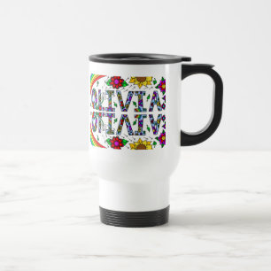 Caneca Térmica Olivia, Arte Digital, Flores Whimsical