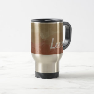 Caneca Térmica Ombre Brown e Tan Amor Gradação Graciosa