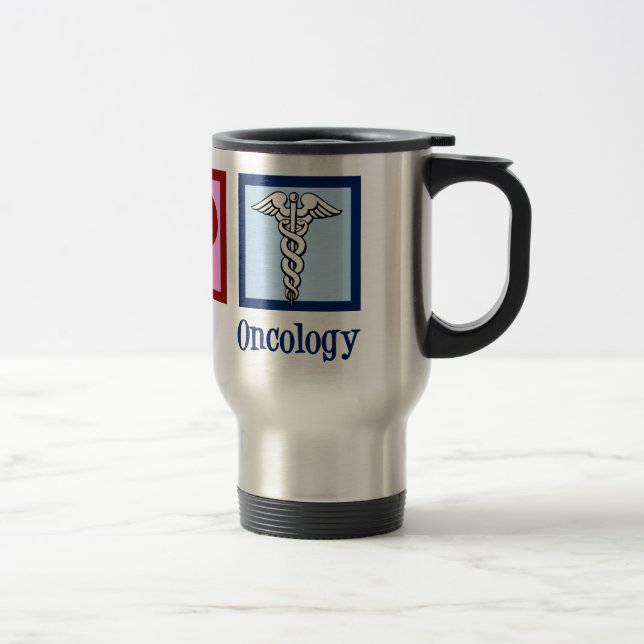 Caneca Térmica Oncologista Peace Love Oncology Office (Direita)
