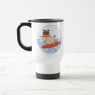 Caneca Térmica Onda montando cachorro feliz no surfboard