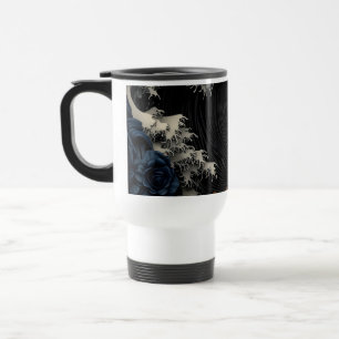 Caneca Térmica Ondas Escuras & Rosa Azul – Arte Japonesa Elegante
