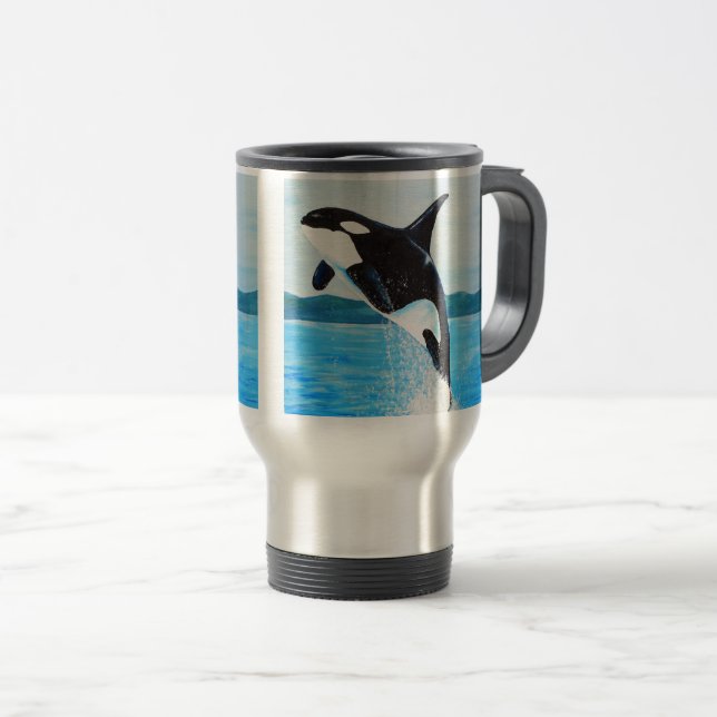 Caneca Térmica Orca Painting (Frente Esquerda)