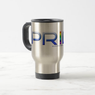 Caneca Térmica Orgulho Colorido de SlipperyJoe palavra arco-íris 