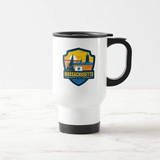 Caneca Térmica Orgulho Estatal | Massachusetts (Direita)