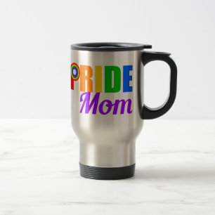 Caneca Térmica orgulho gay Mãe Texto arco-íris LGBTQ