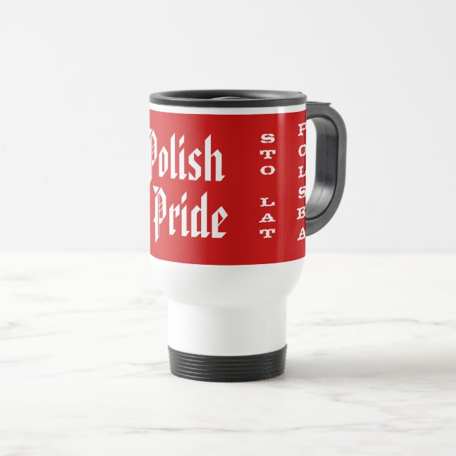 Caneca Térmica Orgulho Polonês Sto Lat (Frente Esquerda)