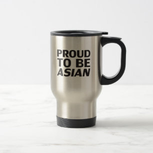 Caneca Térmica Orgulhoso de ser asiático, letras negras