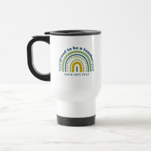 Caneca Térmica Orgulhoso por Ser um Professor Retro Azul Verde