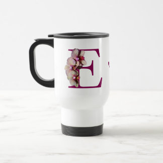 Caneca Térmica Orquídea Monograma Inicial Elegante E Personalizad