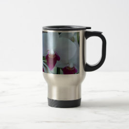 Caneca Térmica orquídeas brancas e roxas