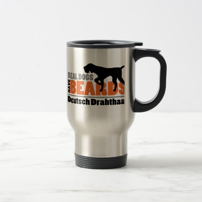 Caneca Térmica Os cães reais têm barbas - Deutsch Drahthaar (Direita)